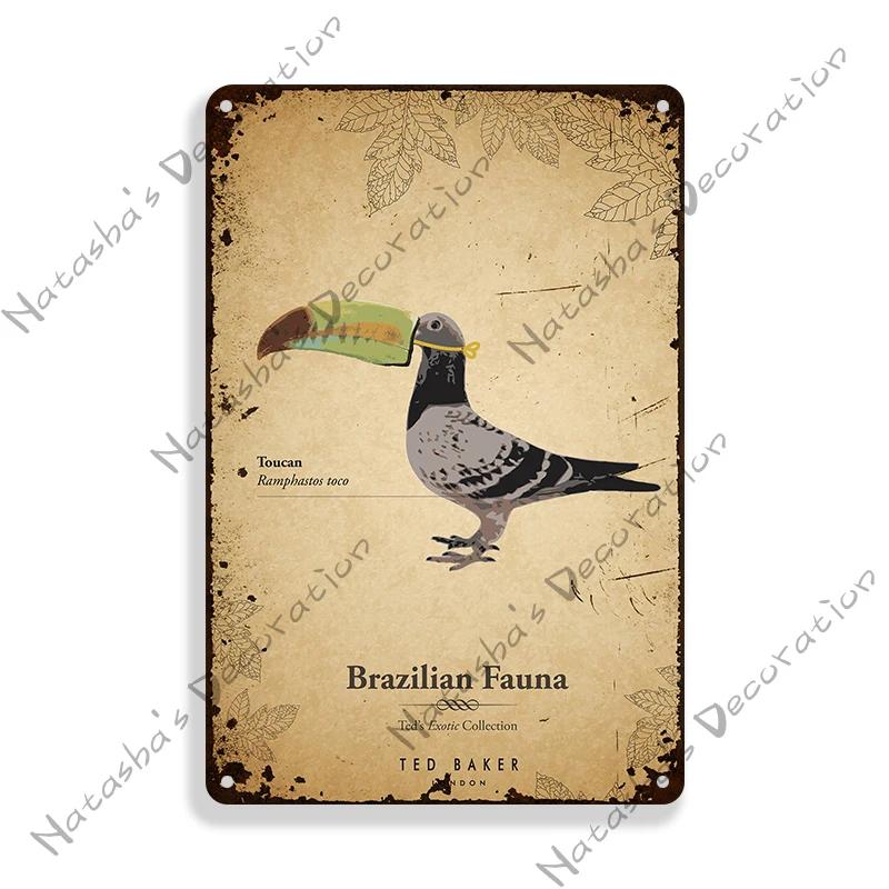 Brazil Vintage Poster Rio De Janeiro Metal Sign Landscape Decorative Sign Retro Metal Plaque Man Cave Pub Home Club Wall Decor