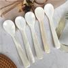 Seashell White Fish Roe Dessert & Coffee Spoon, 11CM Long Handle Stirring Utensil.