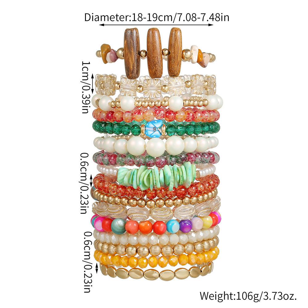 Geometric Multilayer Hand Chain With Crystal And Pearllike Beads For Fashion Enthusiasts