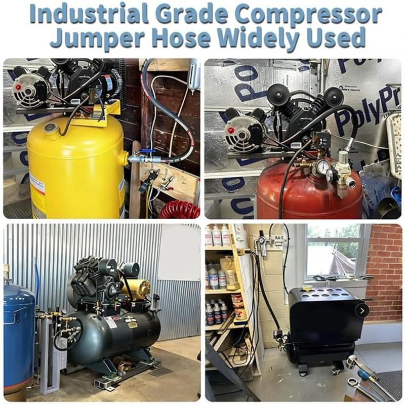 Industrial Grade 1/2 Inch NPT Compressor Jumper Hose with High Pressure & Temperature Resistance for Air Systems