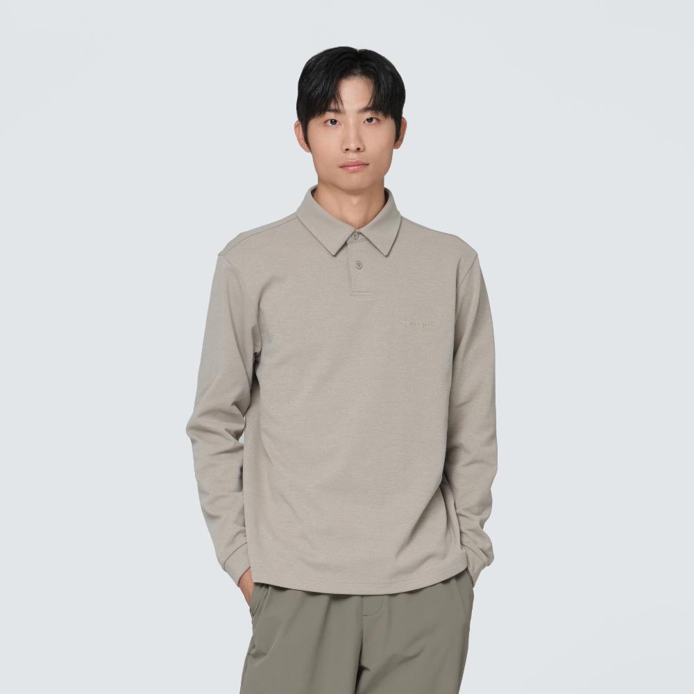 SNOWPEAK Polo Long Sleeve T-shirt Beige Gray (S24FMTPS10)