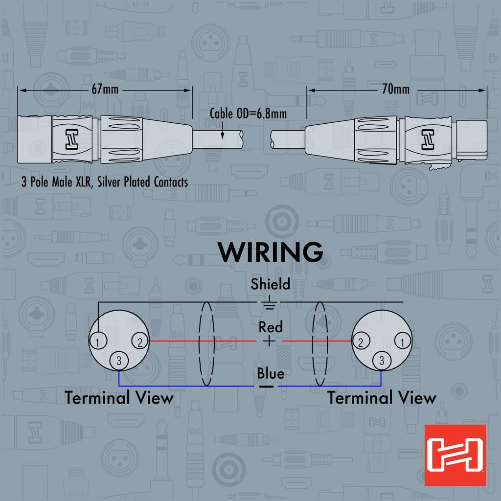 Hosa XLR Male to Female Microphone Cable HMIC-025 7.6m
