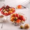 Creative Hollowed Out Fruits Bowl Nuts Snack Storage Tray Fruits Drain Bowl Home Kitchen Dessert Cutlery Minimalism Round Plates