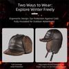 High Quality PU Leather Men's Earmuffs Cap Thickened Windproof Baseball Cap Outdoor Warm Middle-aged Dad's Hats Autumn Winter