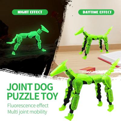 Luminous Dog 13 Joints Movable 3D Printed Dog Toy Dummy Dog DIY Full Body Shrinking