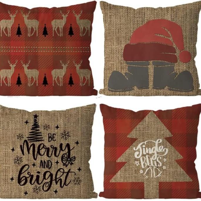 Neue Weihnachtskissenhülle Rentier Cartoon Druck Kissen Haus Sofa Kissen Schlafzimmer Wohnzimmer Kissen