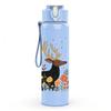 1PC Autumn Floral Stag Deer 750ml Color Plastic Sports Water Bottle Leakproof Flip Straw Lid Suitable for Sports Office Home Use