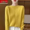 Women's 100% Cashmere Ribbed Sweater - Thick, Loose, Solid Color Pullover for Autumn and Winter