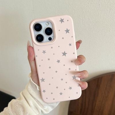 Pink Star Simple Hand Phone Case Suitable for iPhone 17 16 15 14 13 12 11 Pro/ Max /Plus Anti-fall Glutinous Rice Soft Case
