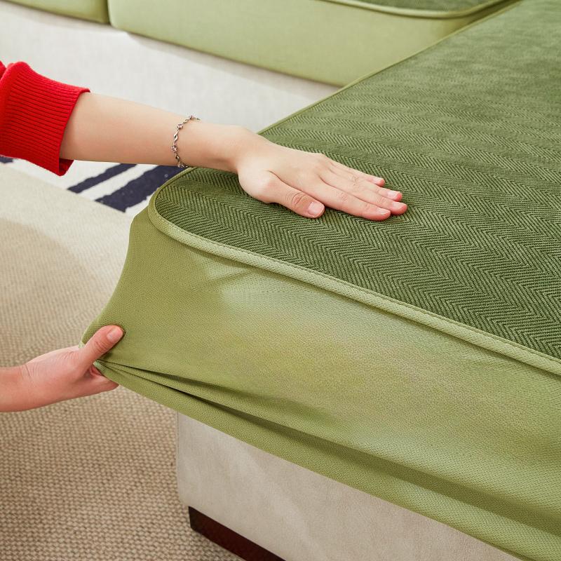 Sofa Cover Matcha Green High-Grade Universal All-Inclusive Sofa Chenille Non-Slip Four Seasons Cushion
