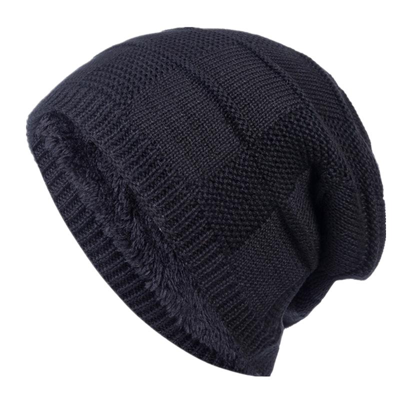 Hats New Winter For Stylish Men Women Slouchy Warm Ski Beanie Hat Plain Pattern Design Add Fur Lined Thick Knitted Hat Bonnet Cap
