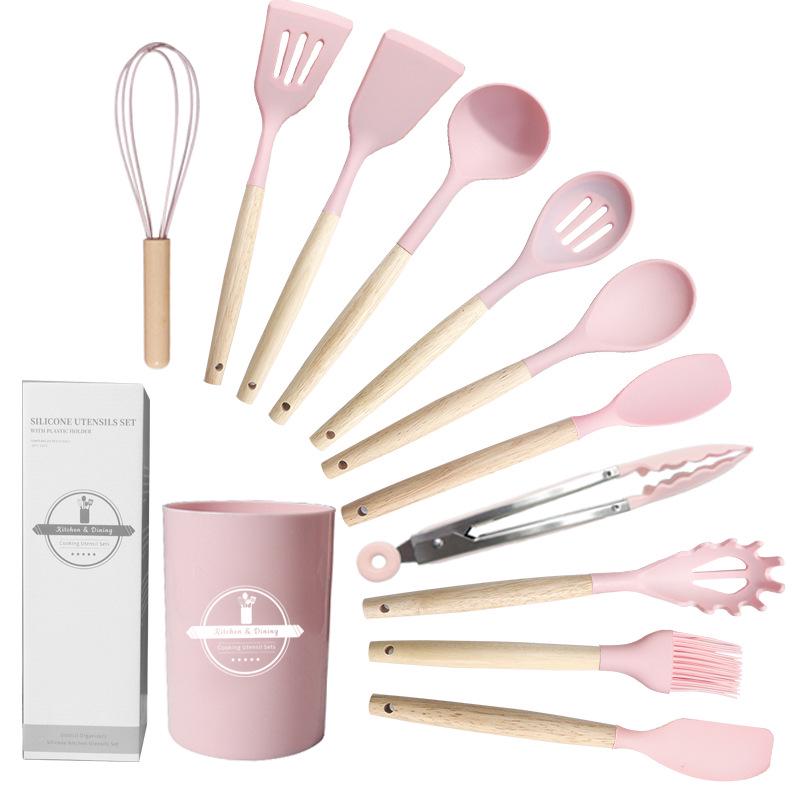 

Набор из 12 предметов кухонной утвари с антипригарным силиконовым покрытием - Жаростойкий