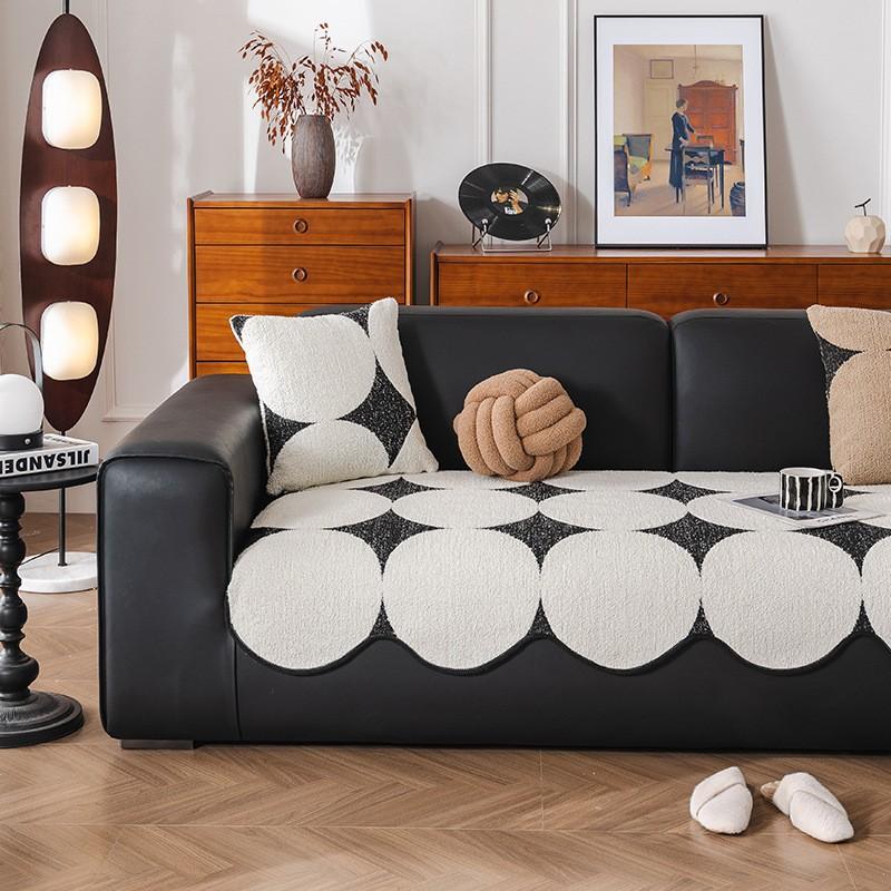 Nordic High-Grade Camellia Sofa Cushion Special-Shaped Irregular Sofa Seat Cushion Anti-Slip Cover Cloth