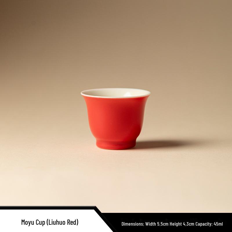 Women's Boutique Colored Glaze Ink Teacup Set: Ceramic Kung Fu Tea Tasting Cup for Guests