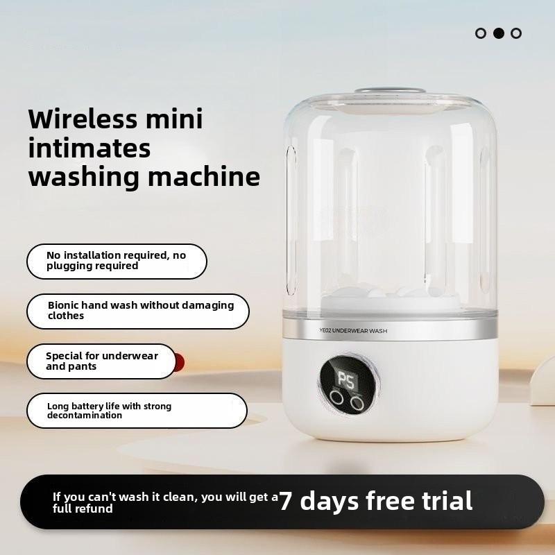 Wireless Mini Underwear Washing Machine Portable Intimates Laundry Cup Dormitory Small Smart Sock Washing Device