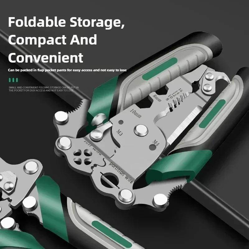 Multifunctional Foldable Wire Stripping Pliers Cutting Machine Specific Wire Cutting Pliers Wire Stripping Crimping Pliers Tool