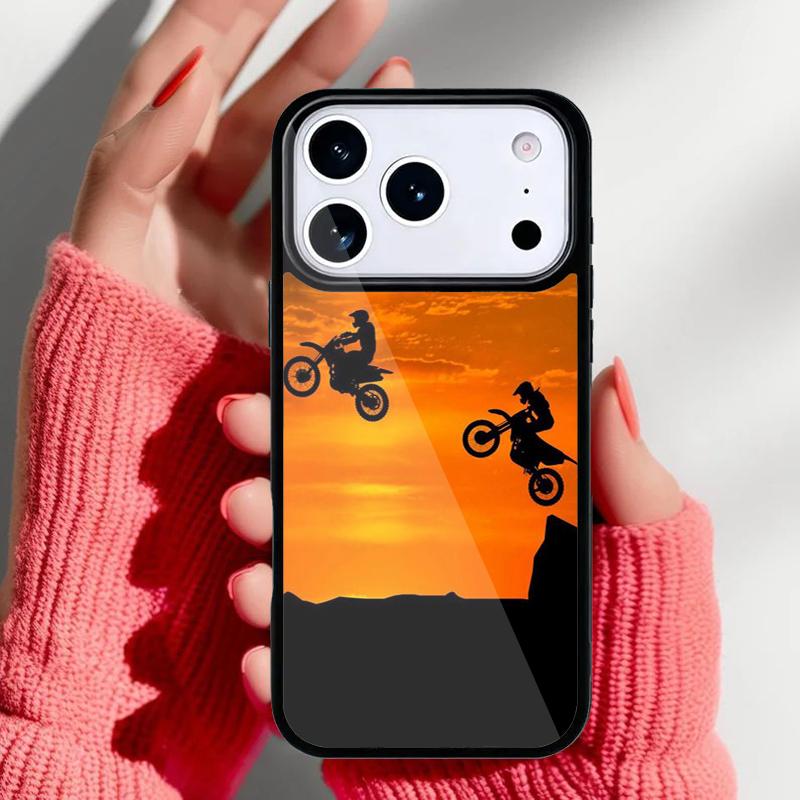 Moto Bike Motocross Phone Case for iPhone 17 Air 16e 15 14 13 Pro Max Back Cover for 12 11 Pro Coque