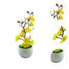 Faux Plum Blossom Bonsai Reusable Decorative Desktop Faux Potted Plant Artificial Potted Flowers for Home Living Room Bookshelf