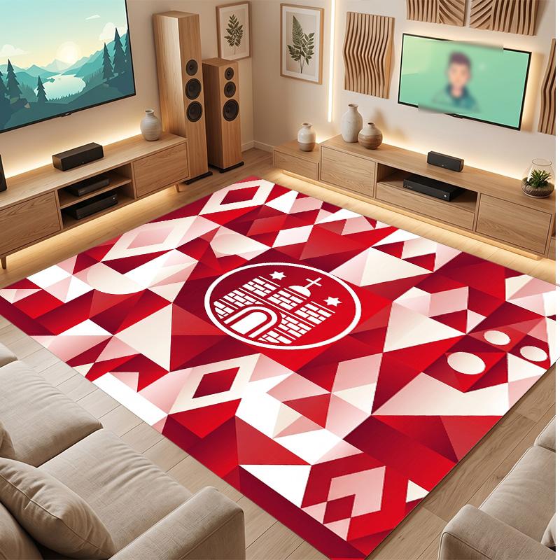 FC St. Pauli Voetbal Print Kristalfluweel Tapijt, Comfortabel Waterabsorberend Antislip Binnen Vloerkleed