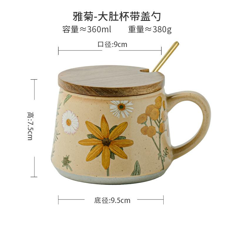 Flower Season Limited Beautiful Handmade Antique Ceramic Coffee Cup Girlfriend Gift Female Export