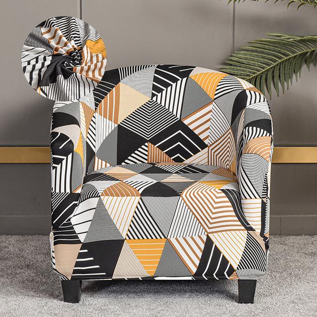 Levivel Club Chair Slipcover Stretch Armchair Printed Tub Chair Cover Living Sofa Cover Spandex Couch Cover Designed For Bar Counter Family Room