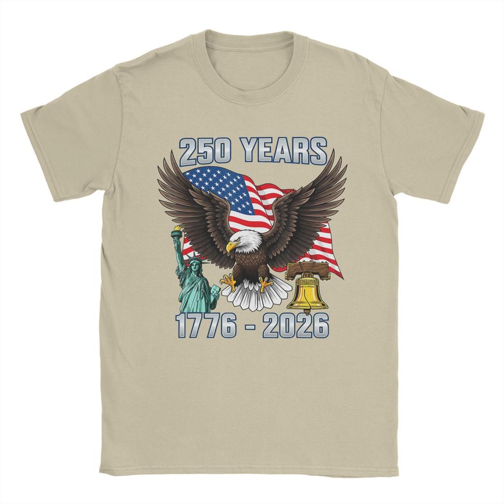 250 Years American 250th Anniversary US USA Flag 4th of July Unisex T Shirt  Vintage T Pure Cotton Adult Clothing