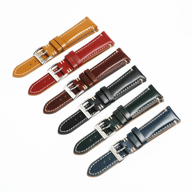 Intelligent Universal Horse Oil Leather Strap Cowhide Retro Real Cowhide Switch Quick Release Oil Bead Strap Card