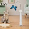 Portable Pet Entertainment Products Electric Butterfly Cat Wand, Rechargeable Interactive Wand Toy, 360 Spinning Self-Play Toys for Indoor Cats with 2