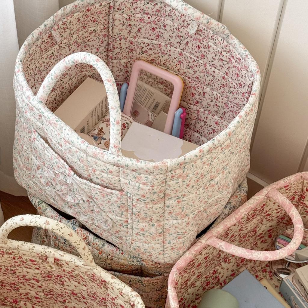 Pastoral Floral Dirty Clothes Basket | Home Use | High-Value Fashionable|Large Capacity Foldable | Youngsters's Toys and Snacks