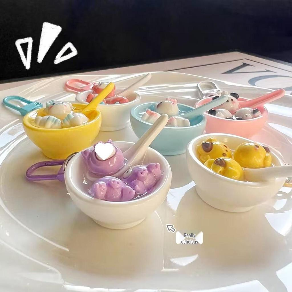 Kluczyk do zawieszenia - Miseczka na Tangyuan z kreskówką Sanrio - Uroczy dodatek do toreb i plecaków