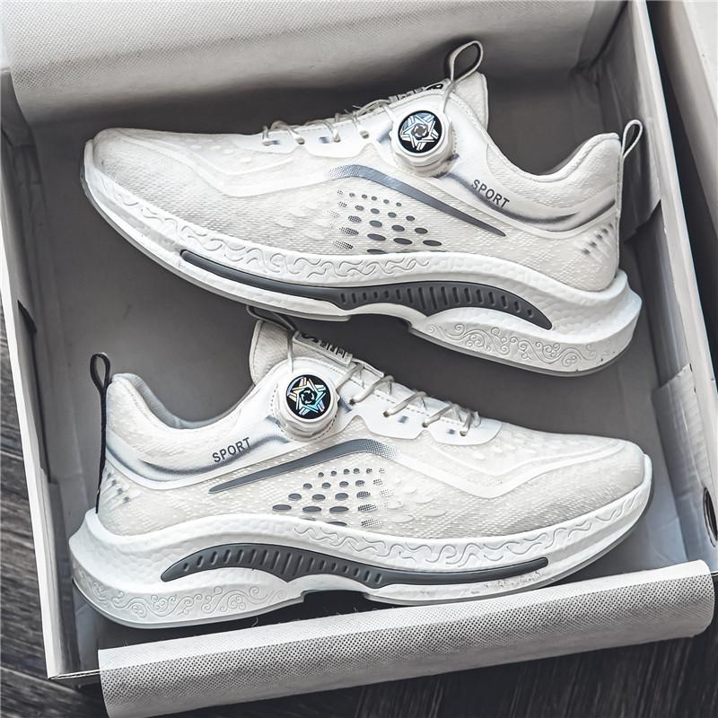

Men s shoes summer fly-woven mesh breathable mesh shoes youth sports leisure running rotating button dad shoes 44