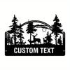 Custom Metal Deer Family Name Sign, Personalized Fawn Yard Plaque & Address Marker, Outdoor Deer Ranch Locator
