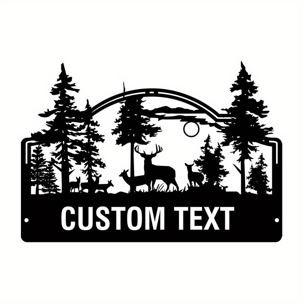Custom Metal Deer Family Name Sign, Personalized Fawn Yard Plaque & Address Marker, Outdoor Deer Ranch Locator