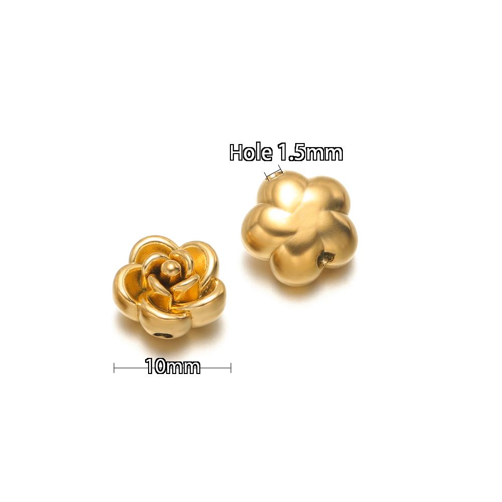10 Stück Edelstahl Gold Perlen Rose Blume Anhänger für DIY Schmuck Mädchen Frauen Anhänger Halskette Armband Fußkettchen Ohrringe Herstellung