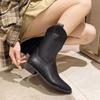 Medium boots  new western cowboy boots but knee high Martin boots slim Chelsea boots tide