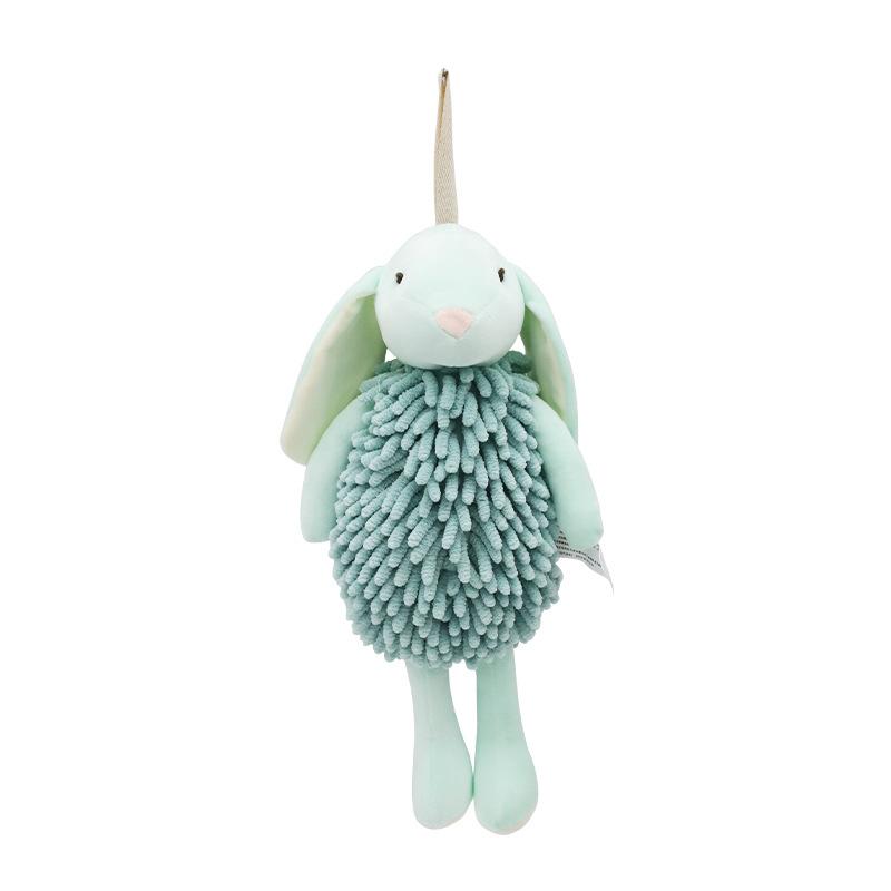 

Cute Bunny Fuzzy Ball Hand Towels Super Absorbent Chenille Rabbit Hand Towel Quick Dry Microfiber Hand Drying Puff зелёный
