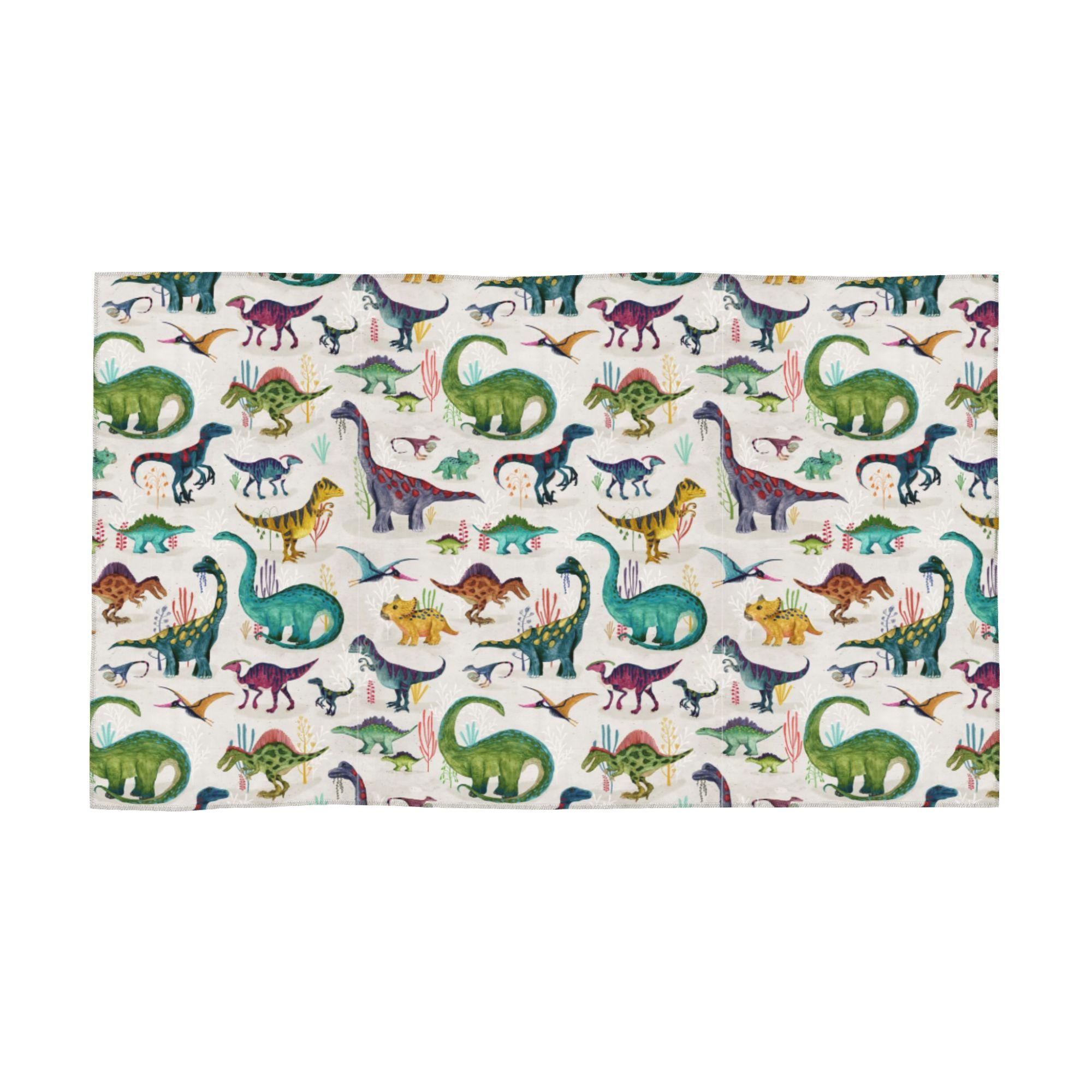 

Bright Dinosaurs Soft Face Towel Quick Dry Pool Bath Cotton Towels Breathable W40*H60(CM)