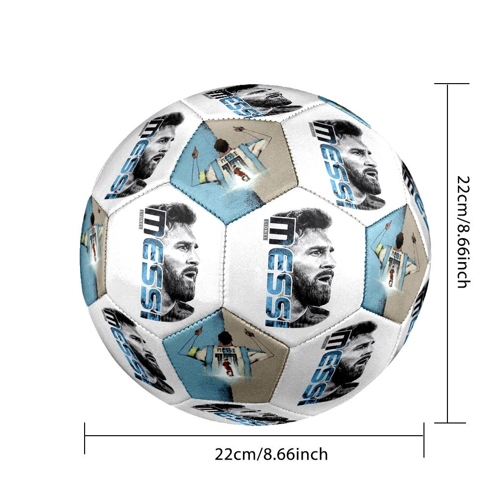 Leo Messi: Iconic Football Legend Soccer Ball Size 5 Football Machine Sewn Indoor/Outdoor Training and Matches Surprise Collection Gift