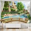 Imitation Window Landscape Painting Tapestry Wall Hanging Bohemian Natural Scenery Hippie Living Room Home Decor