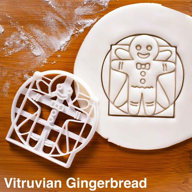 Plastic Gingerbread Man Cookie Mould Cartoon Christmas Biscuit Molds Cookie Press Molds DIY Kitchen Cookie Cutter