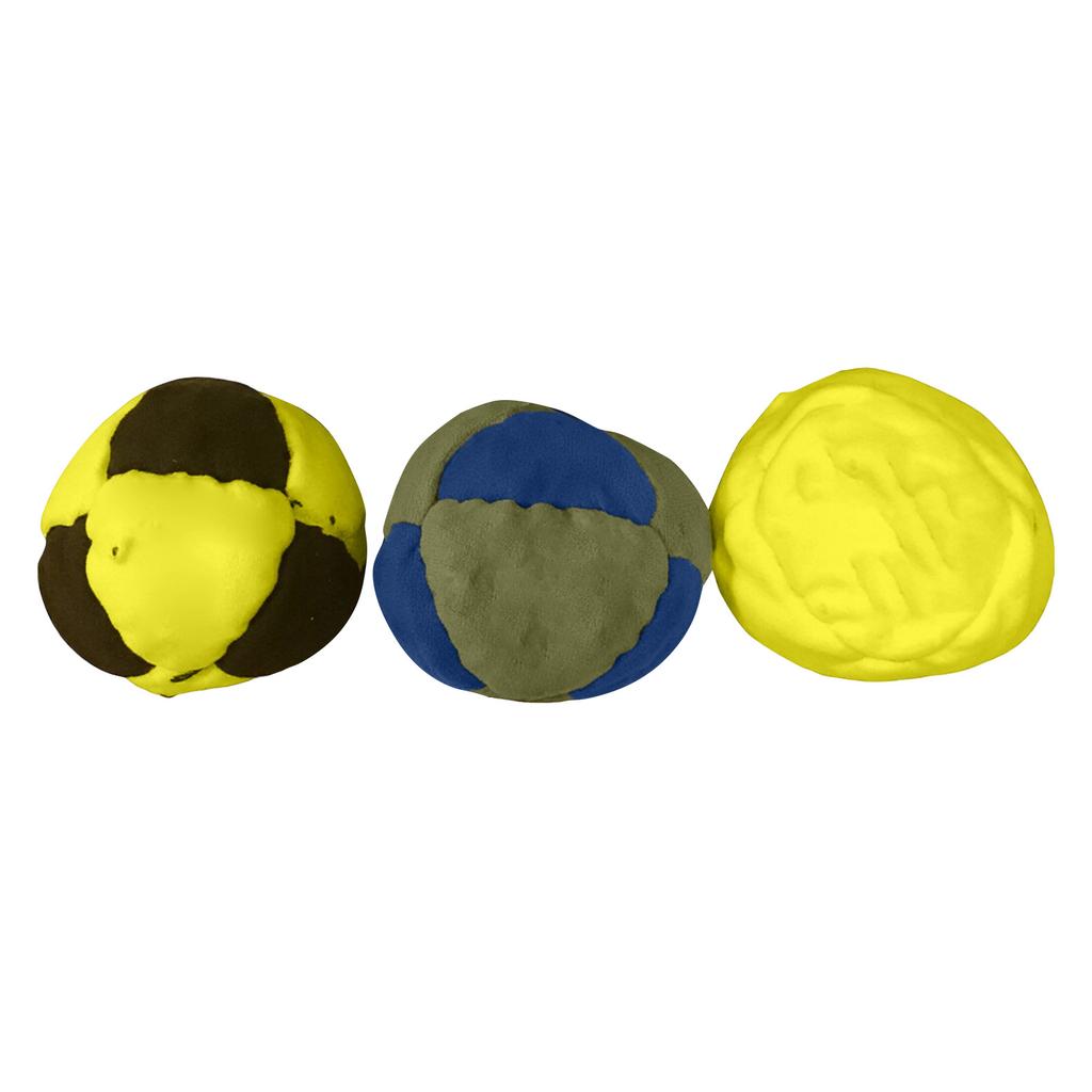 3er-Pack Bälle mit Kordelzug-Aufbewahrungsbeutel Strapazierfähiger weicher Baumwollstoff Footbags für Indoor-Outdoor-Spiel Übung Koordinationsschulung