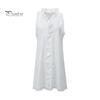 Women Summer Dress Ruffle V Neck Sleeveless Loose A-line Mini Dress Flower Edge Solid Color Short Dress for Dating Prom Beach