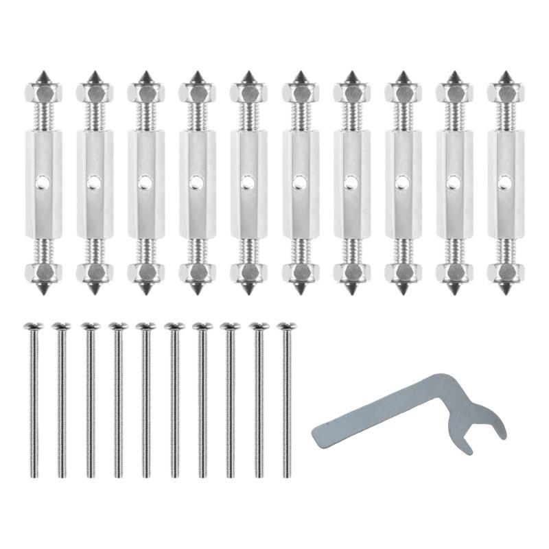 10Pcs Wall Socket Cassette Repairer Adjustable Cassette Screws Support Rod with Wrench Wall Switches Box Repair Device