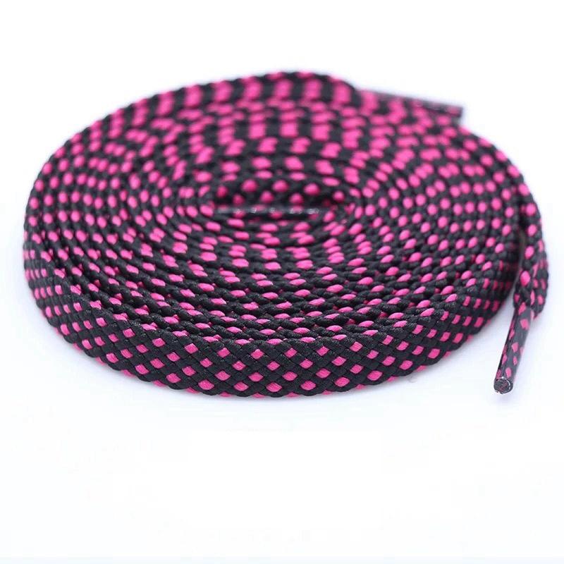 1pair shoelace Fashion Polyester Sneaker Shoe Lace Colors Checkered Double Layer Hollow Flat Shoelaces 100/120/140CM
