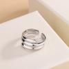 925 Sterling Silver Ring for Women & Men - Minimalist Irregular Geometric Band, Modern Couple Jewelry for Wedding Engagement