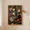 1PC Interior Disco Ball Flowers Posters and Prints Canvas Painting Vintage Mirror Ball Pictures for Bedroom Kitchen Home Decor
