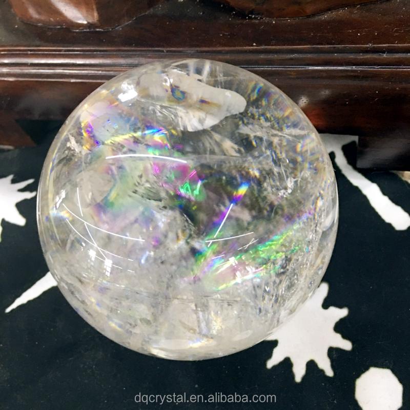 Natural Crystal Crafts rainbow clear Quartz Sphere Poshing Shiny rainbow clear Quartz Ball for Home Decoration (White,One Size) белый