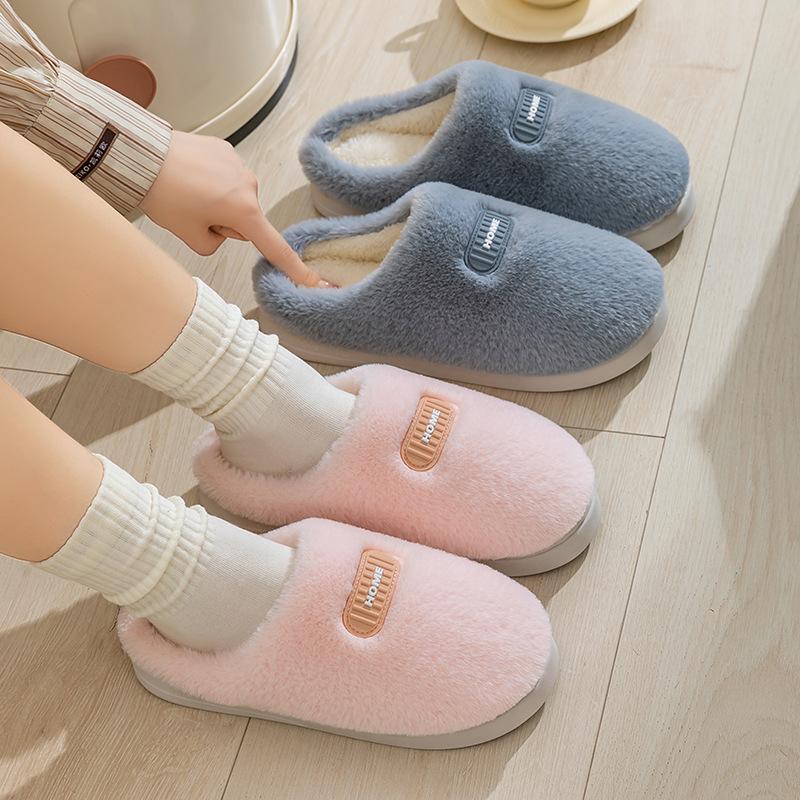 Plush Cotton Slippers Autumn and Winter Indoor Home Lightweight Thick Sole Plush Warm Couple Outdoor Comfortable Shoes