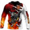 Hanorace Pompieri Hanorac Bărbați Imprimeu 3D Topuri Toamnă Mânecă Lungă Streetwear Designer cu Glugă Pentru Bărbați Îmbrăcăminte