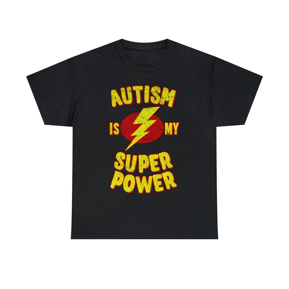Autism Is My Superpower Retro Graphic Tee Shirt, S-5XL S